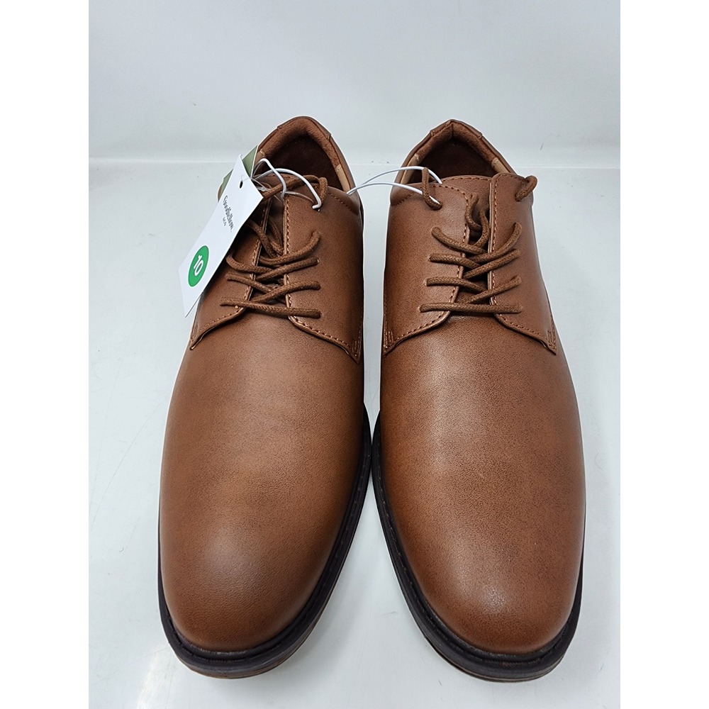 Goodfellow & Co Mens Dress Shoes Cognac Brown Lace Up Derby Size 10 NEW